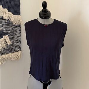 Navy Reformation pointelle top